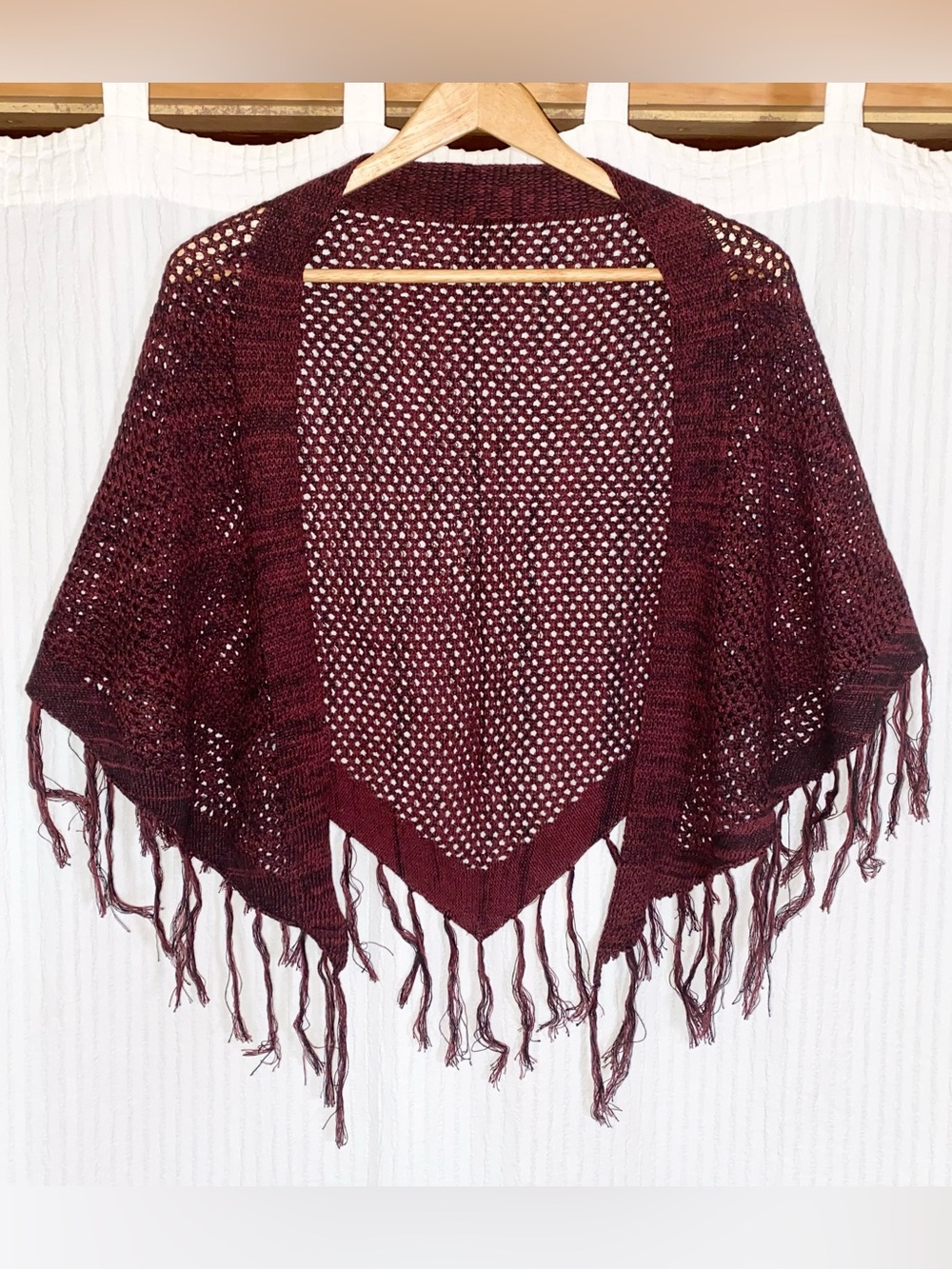 Nomads Hemp Wear | 'Kush Scarf' Red and Black Marled Knit Triangle Shawl/Scarf